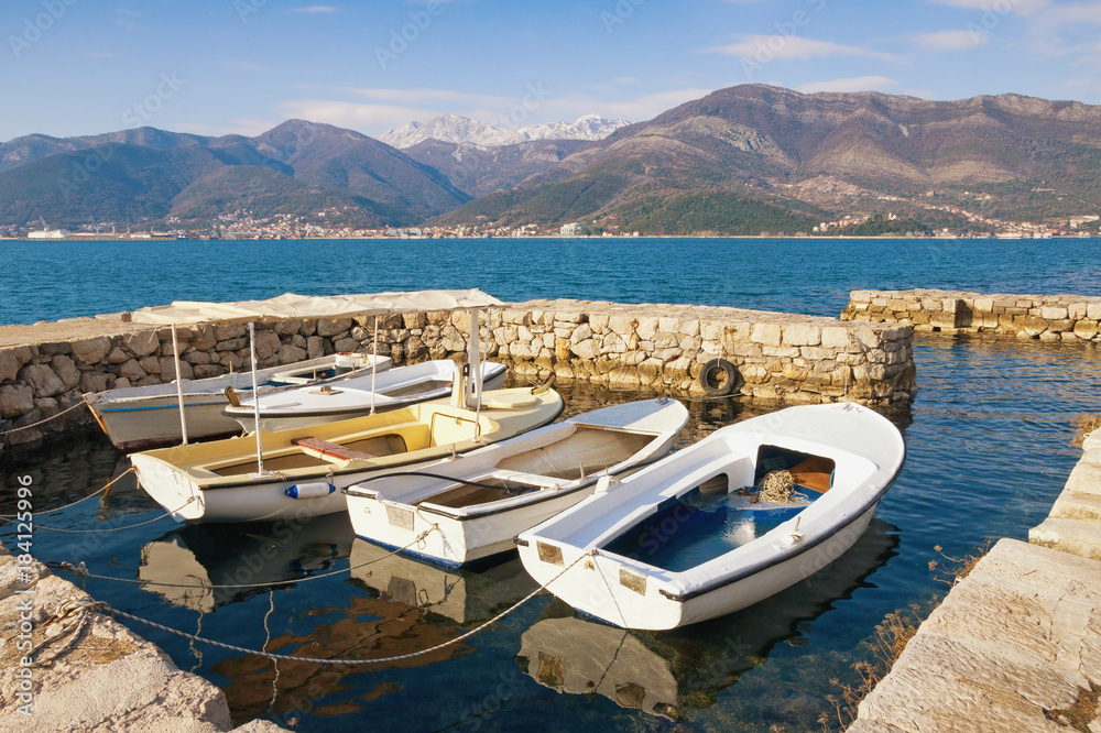 Bay of Kotor on a sunny winter day.   Montenegro