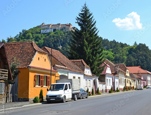 Street in Rasnov city, Romania