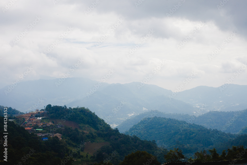 Thailand mountain in Chiang Mai at Doi Mon Jam natural landscape