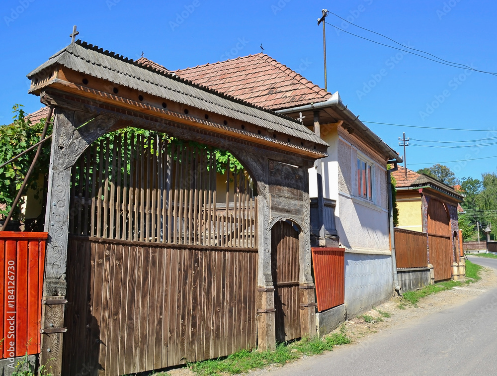 Old wooden door in Transylvania, Romania
