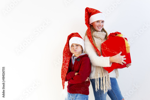 Kids celebrating christmas