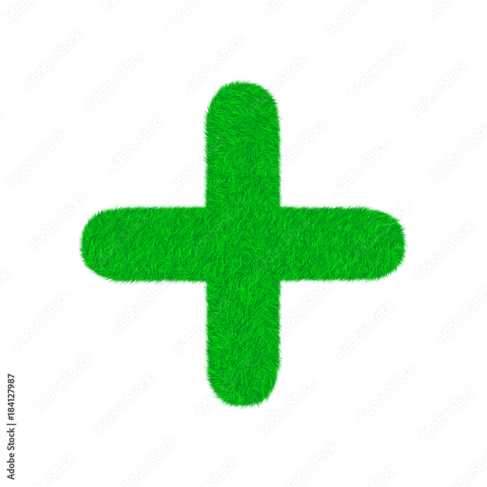 Obraz premium Letter of green fresh grass isolated on a white background