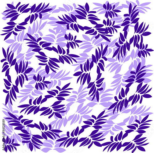 Ultra violet color - leaves - floral seamless pattern. Natural background. Vector.