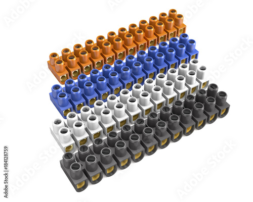 Contact pads for connecting conductors (3d illustration).