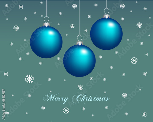 Merry Christmas greeting card  Christmas balls  illustration