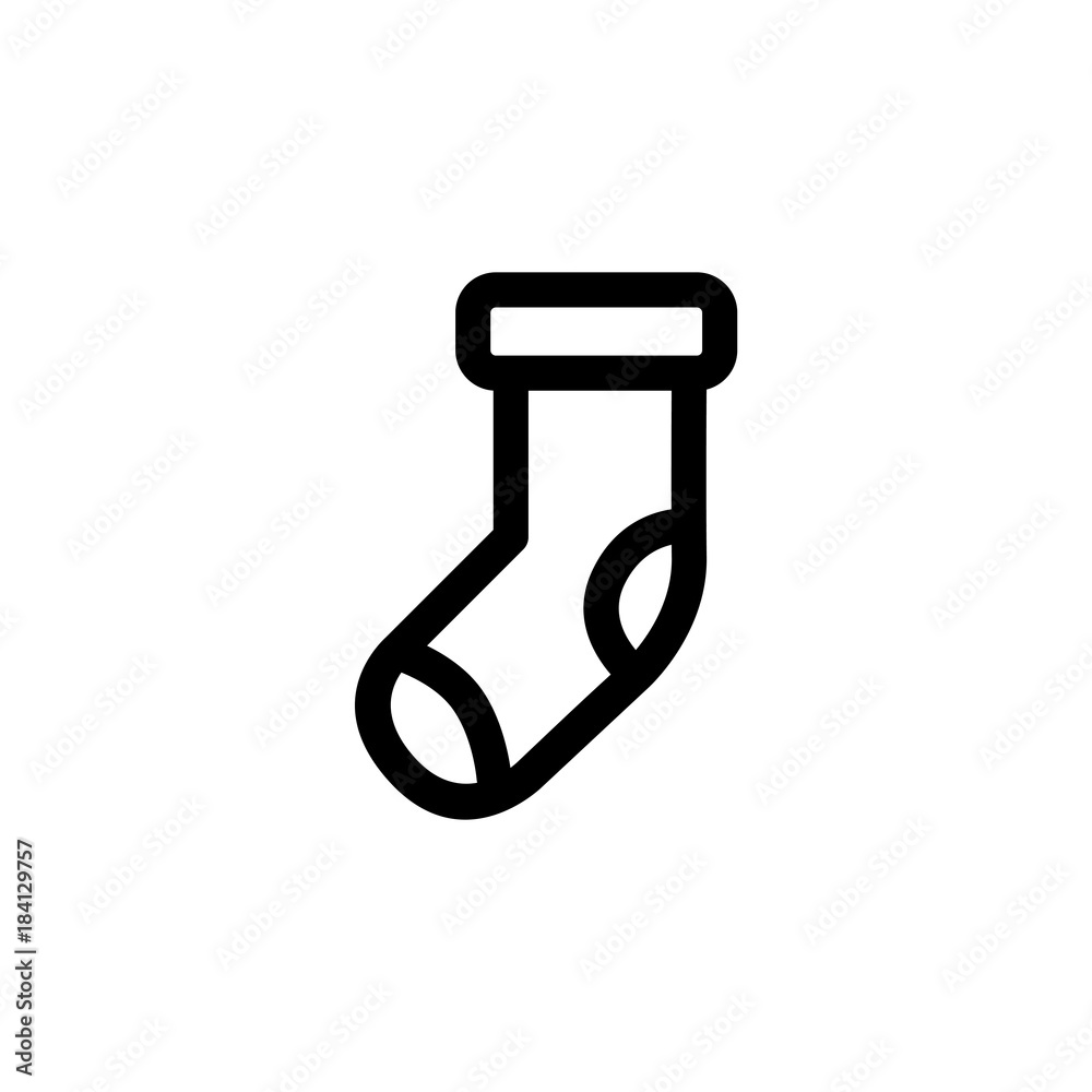 Christmas sock simple flat icon vector illustration Christmas sock simple flat icon vector illustration