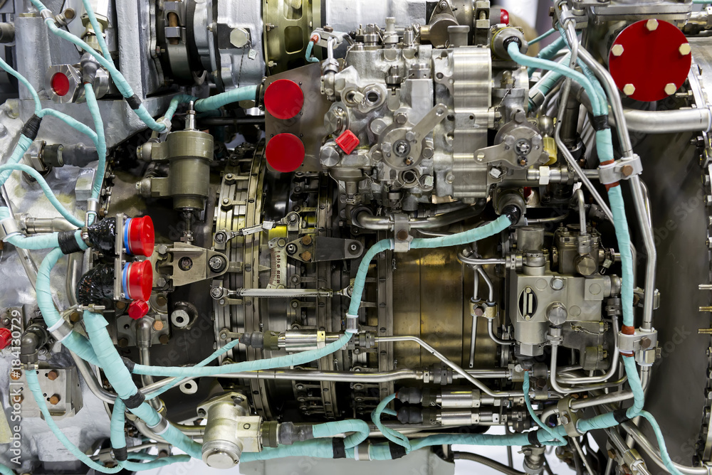 plane turbine engine mechanism closeup plane turbine engine mechanism closeup