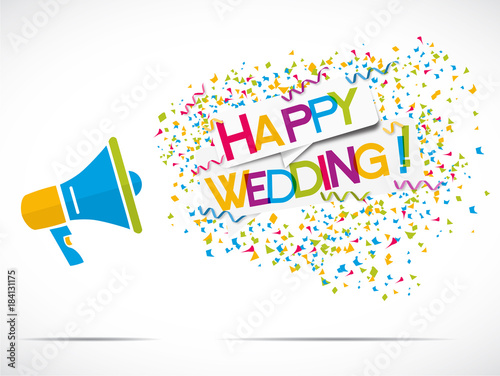 megaphone : happy wedding