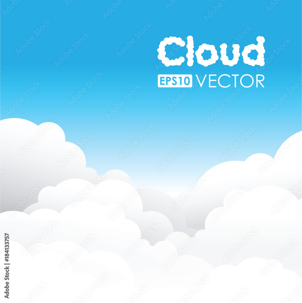 Naklejka blue cloud background