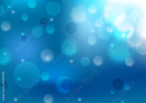 Deep blue shiny abstract bokeh background