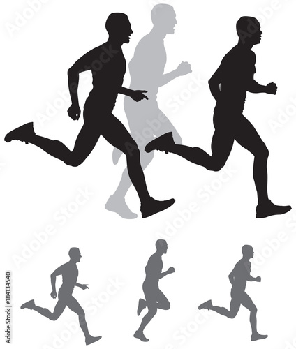 Run Silhouettes, Running sportsman vector illustration