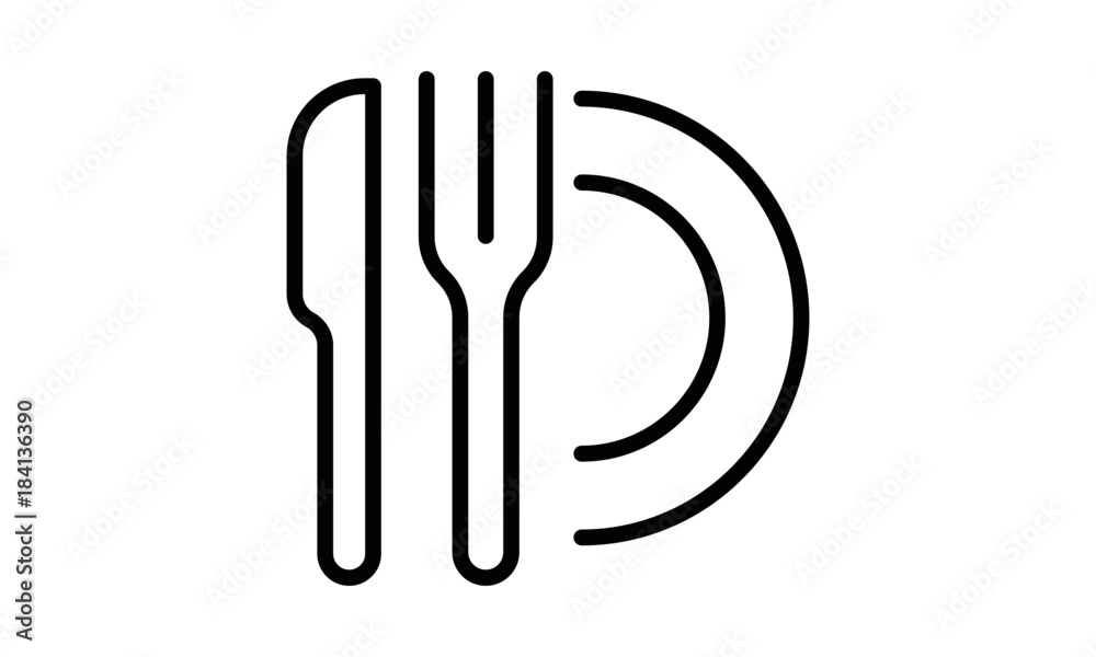 Fine Dine Icon. Fork and Knife Illustration Fine Dine Icon. Fork and Knife Illustration