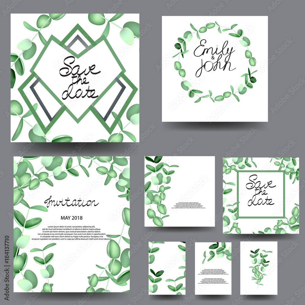 Floral pattern cards. Set - vector stock.