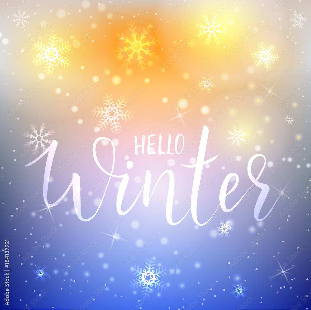 Hello winter holiday background