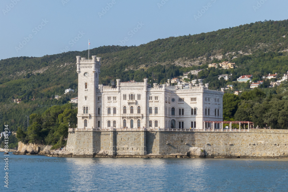 Miramare castle on the gulf of Trieste, Italy