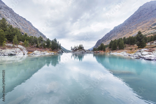 uiguk lake. Altai Mountains autumn landscape photo