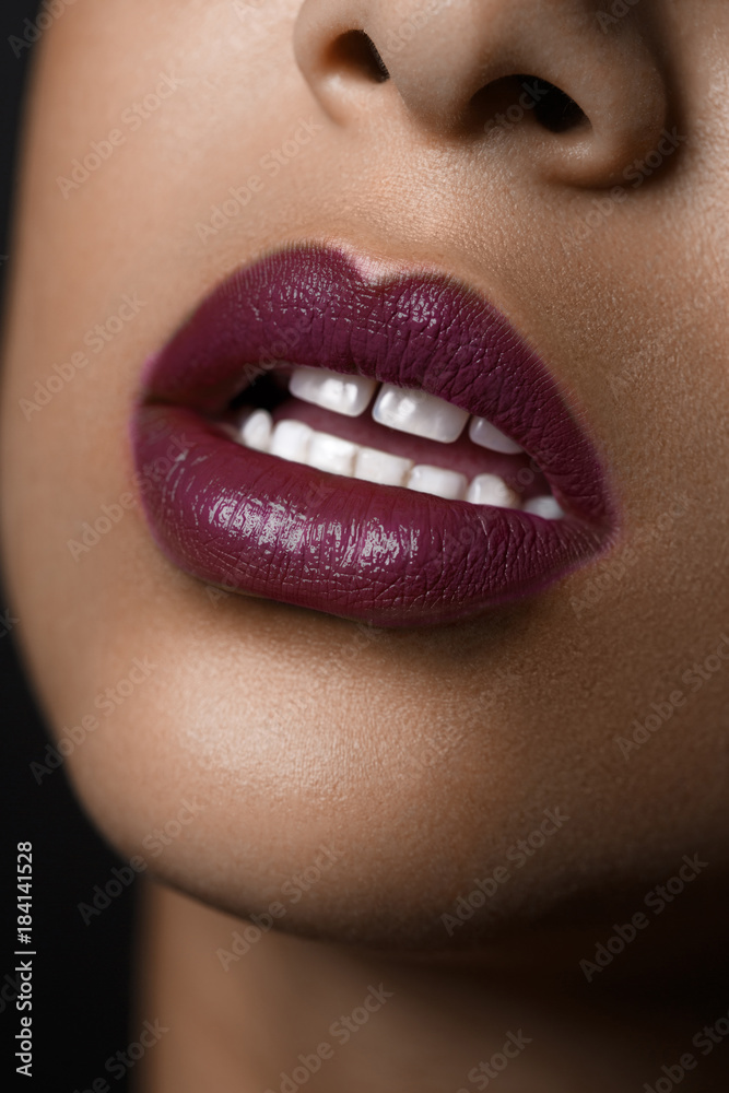 Obraz premium beautiful woman lips closeup