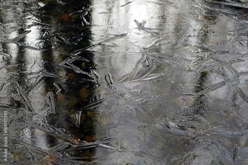 gefrorene dünne Eisdecke  photo