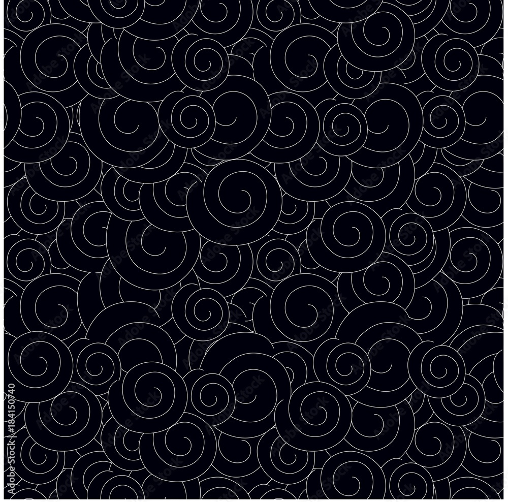 White circle on dark blue abstract seamless pattern stock vector illustration