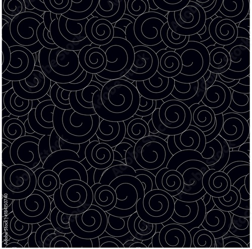 White circle on dark blue abstract seamless pattern stock vector illustration