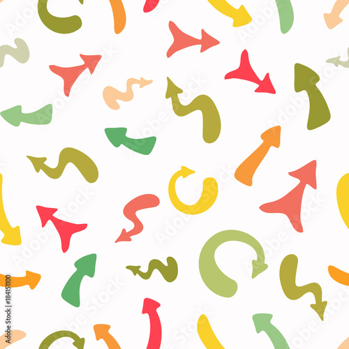 Seamless background with curved arrows. Colorful modern business pattern.