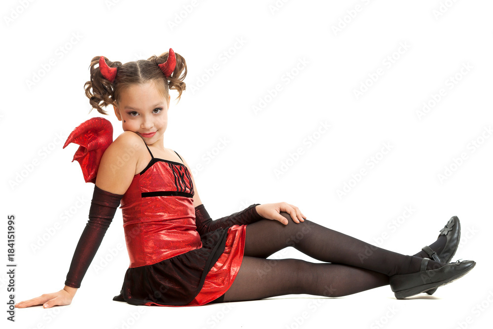 The girl in a suit of a devil The girl in a suit of a devil