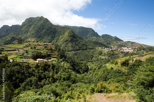  Village and Terrace cultivation in the surroundings of Sao Vicente. North coast of Madeira Island, Portugal