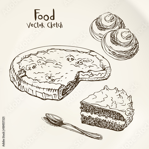 Vector sketch pastries