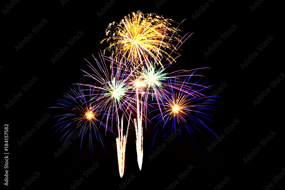 Fireworks light up in the sky, dazzling scene. Fireworks light up in the sky, dazzling scene.