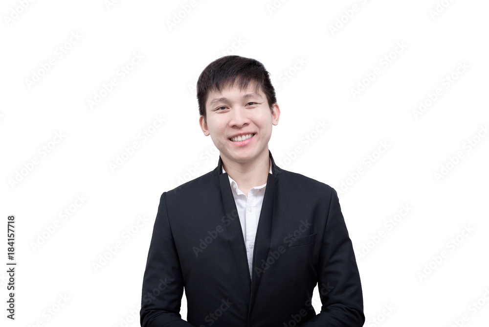 Asia businessman has happy with success the goal isolated on white background. Asia businessman has happy with success the goal isolated on white background.