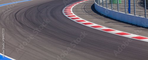 Motor racing track. Race track curve road photo