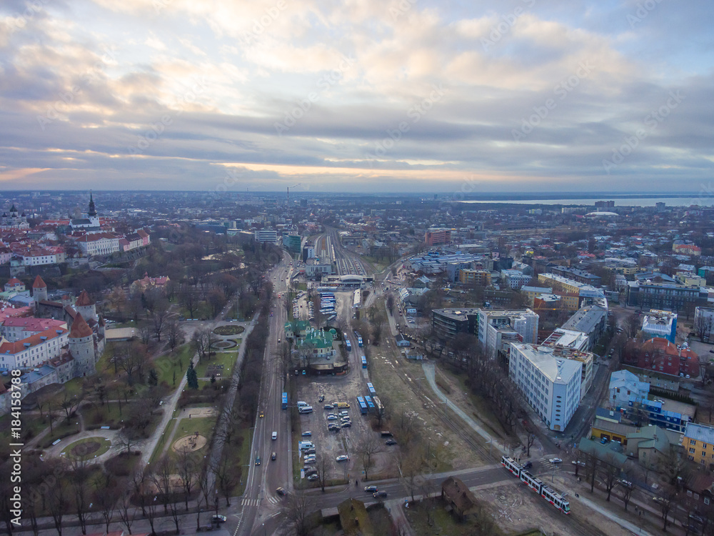 Aerial view Tallinn Old Town