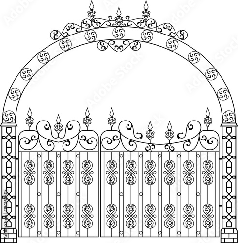 Wrought Iron Gate With Arch
