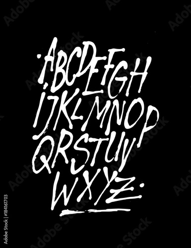 Hand style font. Vector alphabet