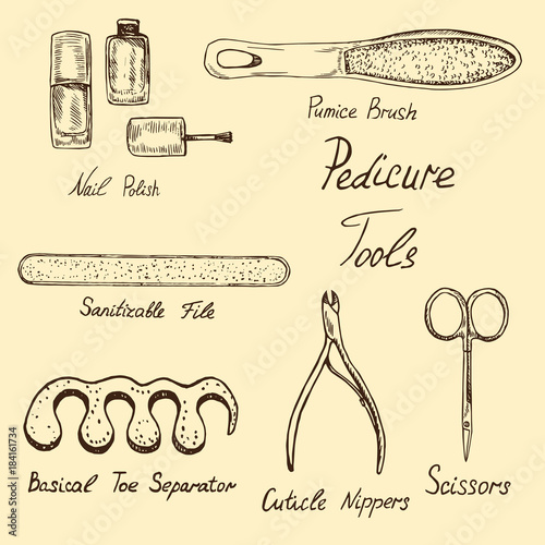 Premium Vector  Vector manicure scissors doodle illustration hand drawn  scissors for manicure and pedicure illustration