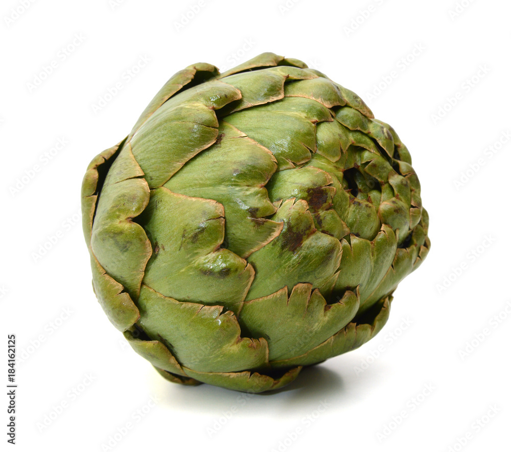 Fototapeta premium Green artichoke on white background