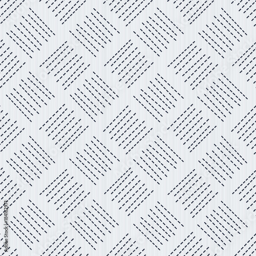 Sashiko. Traditional japanese embroidery. Seamless pattern. Abstract backdrop. Geometric background. Embroidery motif. Pattern fills. For background, texture or needlework.