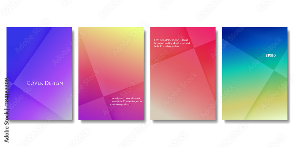 Set of Vector Colorful Brochure Templates. Abstract Three Dimensional Blocks with Gradient Effect. Applicable for Web Background, Banners, Posters and Fliers.