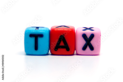 Tax word from letter beads ...