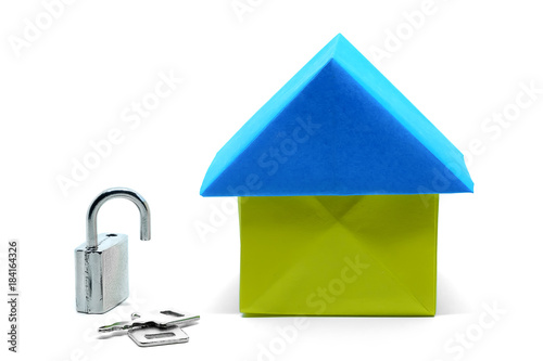Paper house origami with un...