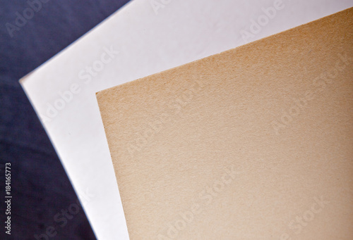 Macro shot of corner of paper. Mock up. Close up.