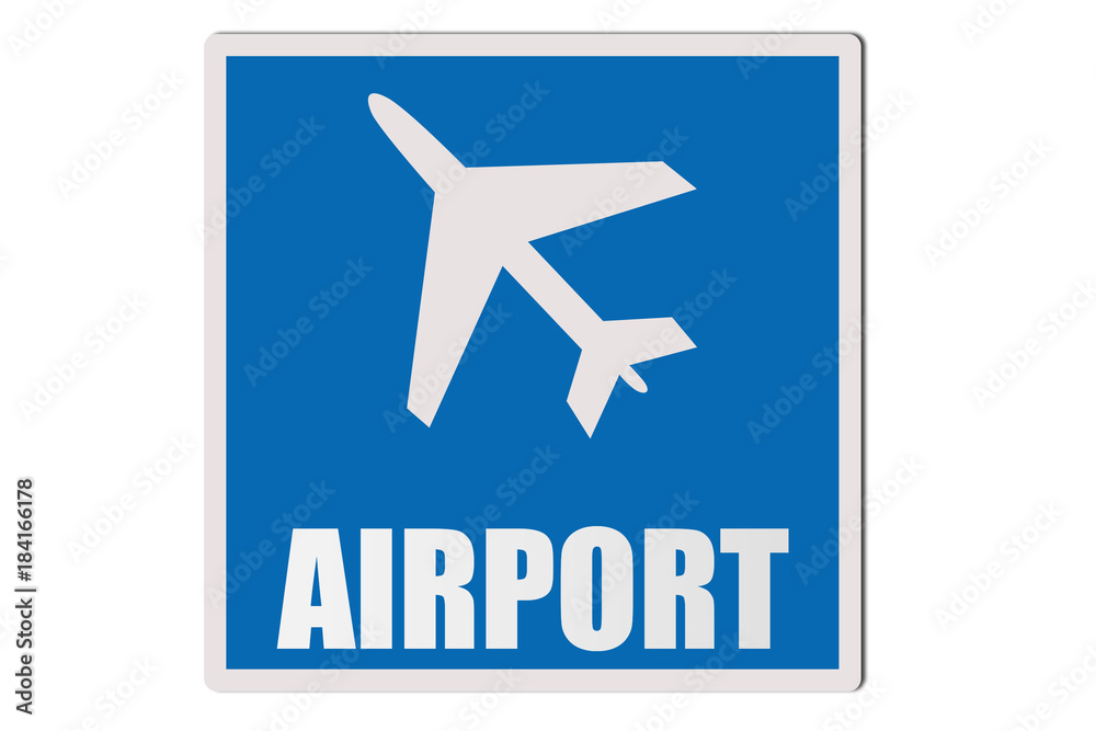 Señal azul de aeropuerto. Señal azul de aeropuerto.