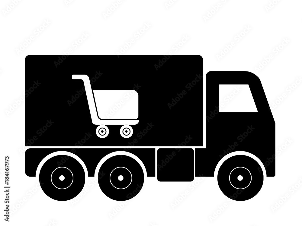 Caddie sur un camion de transport Caddie sur un camion de transport