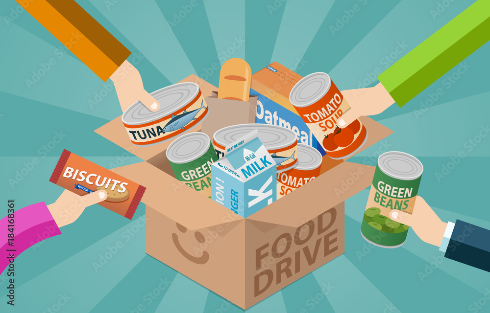 Food Drive Donation Box Stock Illustration Adobe Stock