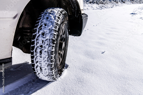 An offroad car on the snow during winter © Javier