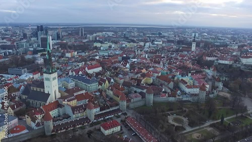 Aerial view of city Tallinn Estonia photo