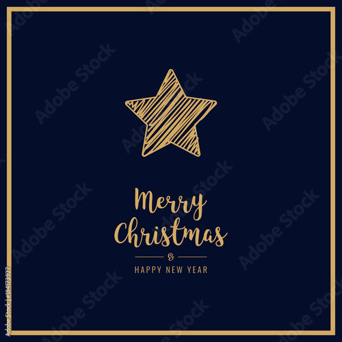 christmas star card scribble drawing greeting background