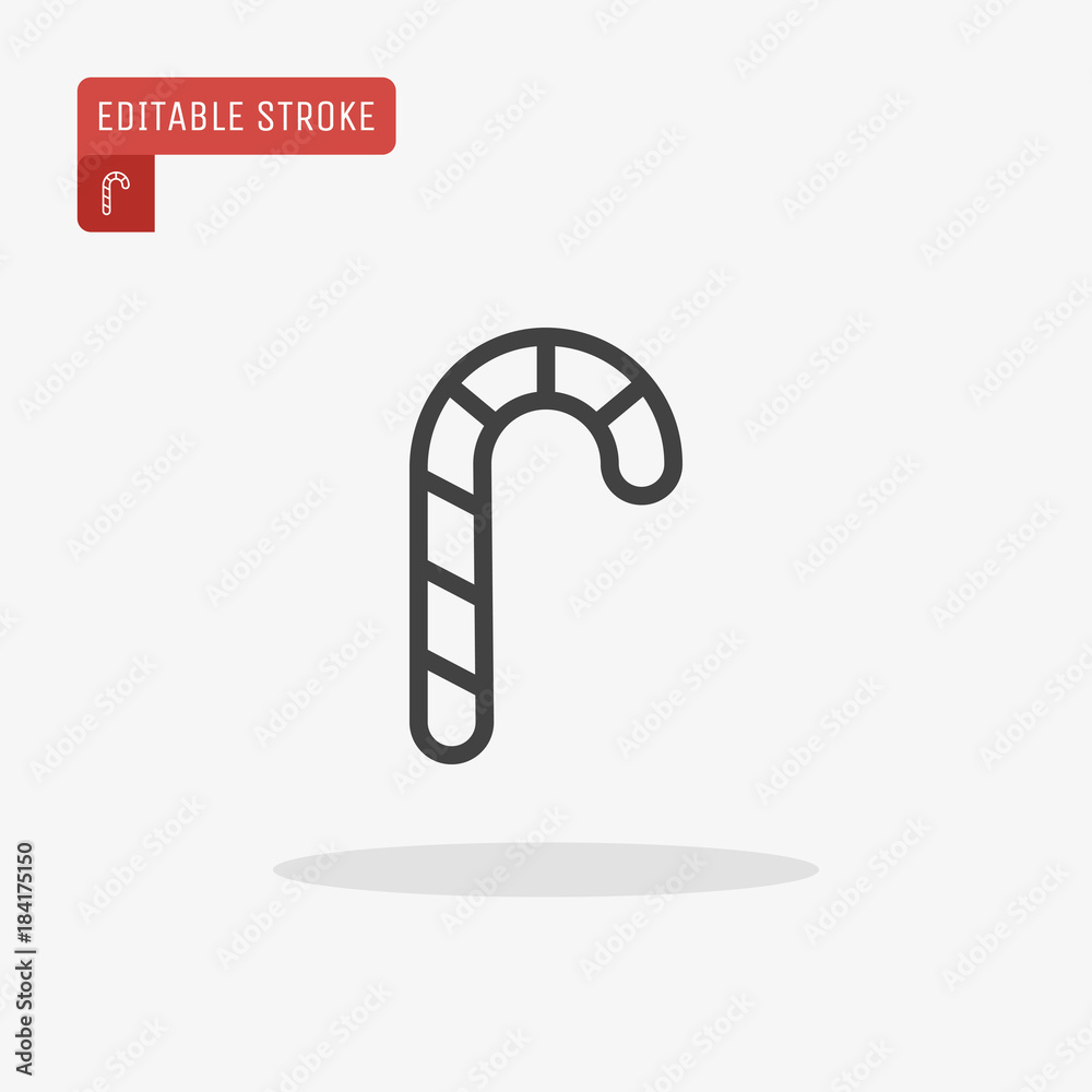 Outline christmas candy cane icon isolated on grey background. Line xmas symbol for website design, mobile application, ui. Editable stroke. Outline christmas candy cane icon isolated on grey background. Line xmas symbol for website design, mobile application, ui. Editable stroke.