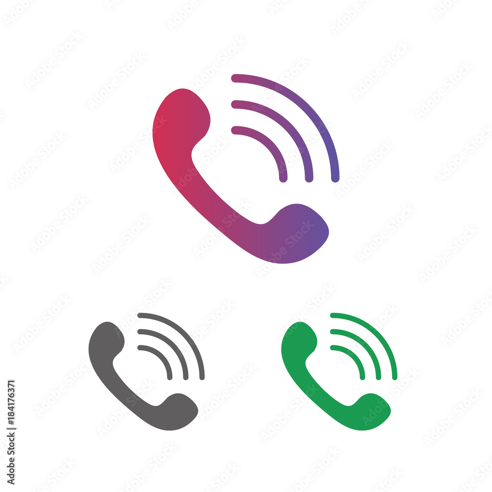 Telephone call icon set vector clipart isolated on white. Web site elements Telephone call icon set vector clipart isolated on white. Web site elements