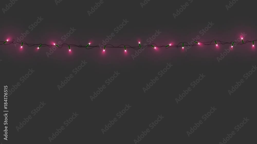 Christmas lights with alpha channel. Flashing Xmas garlands